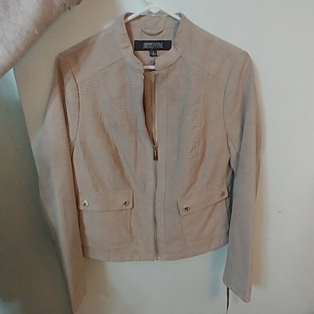 Soft faux suede biker jacket